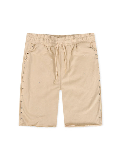 Bkys Rhinestone Shorts - Beige