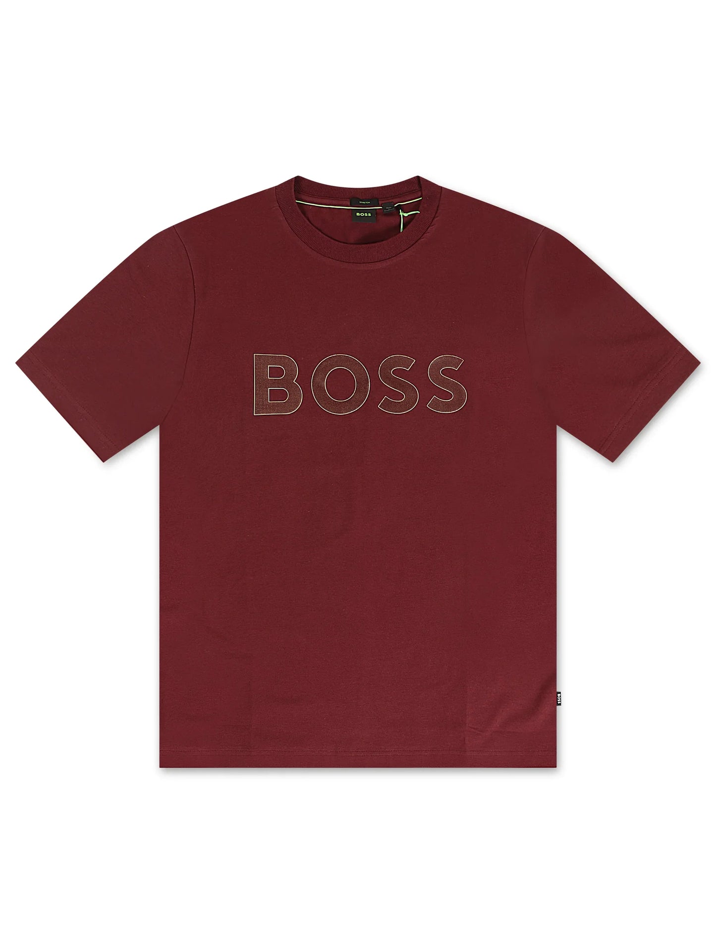 Hugo Boss Stretch Cotton Tee Logo - Burgundy