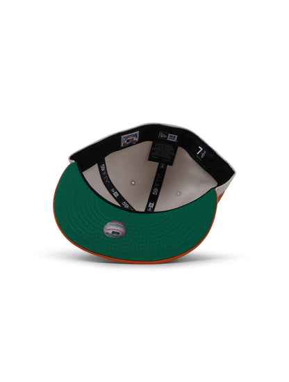 New Era 5950 Dodgers 50Th Anniversary Hat - Stone/Burnt Orange