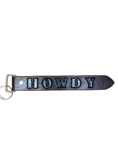 Discover the "Howdy" Handmade Leather Key Chains