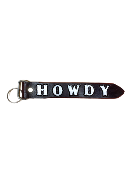 Discover the "Howdy" Handmade Leather Key Chains