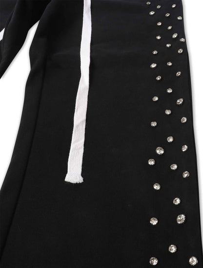 Embellish Ice Lounge Rhinestone Sweatpants - Black