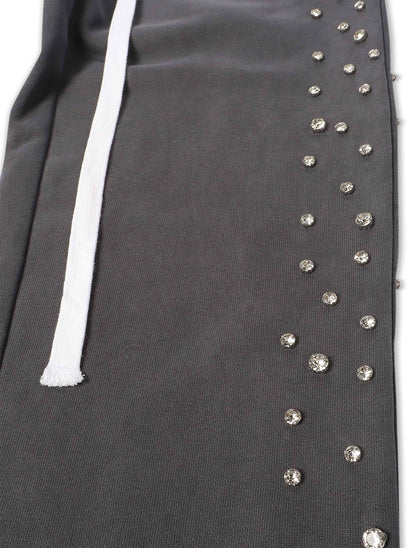 Embellish Ice Lounge Rhinestone Sweatpants - Slate