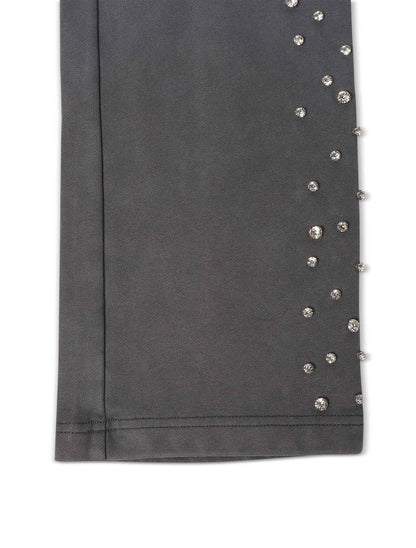 Embellish Ice Lounge Rhinestone Sweatpants - Slate