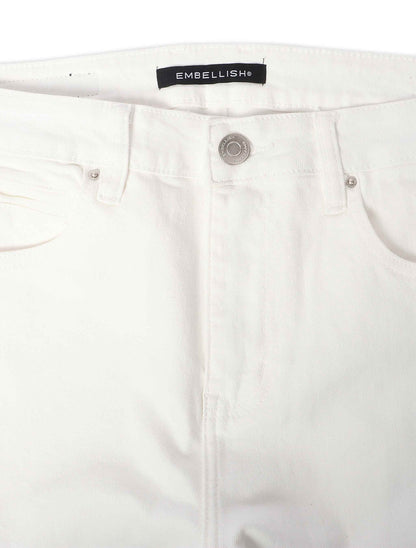 Embellish Onix Rhinestone Jeans - White
