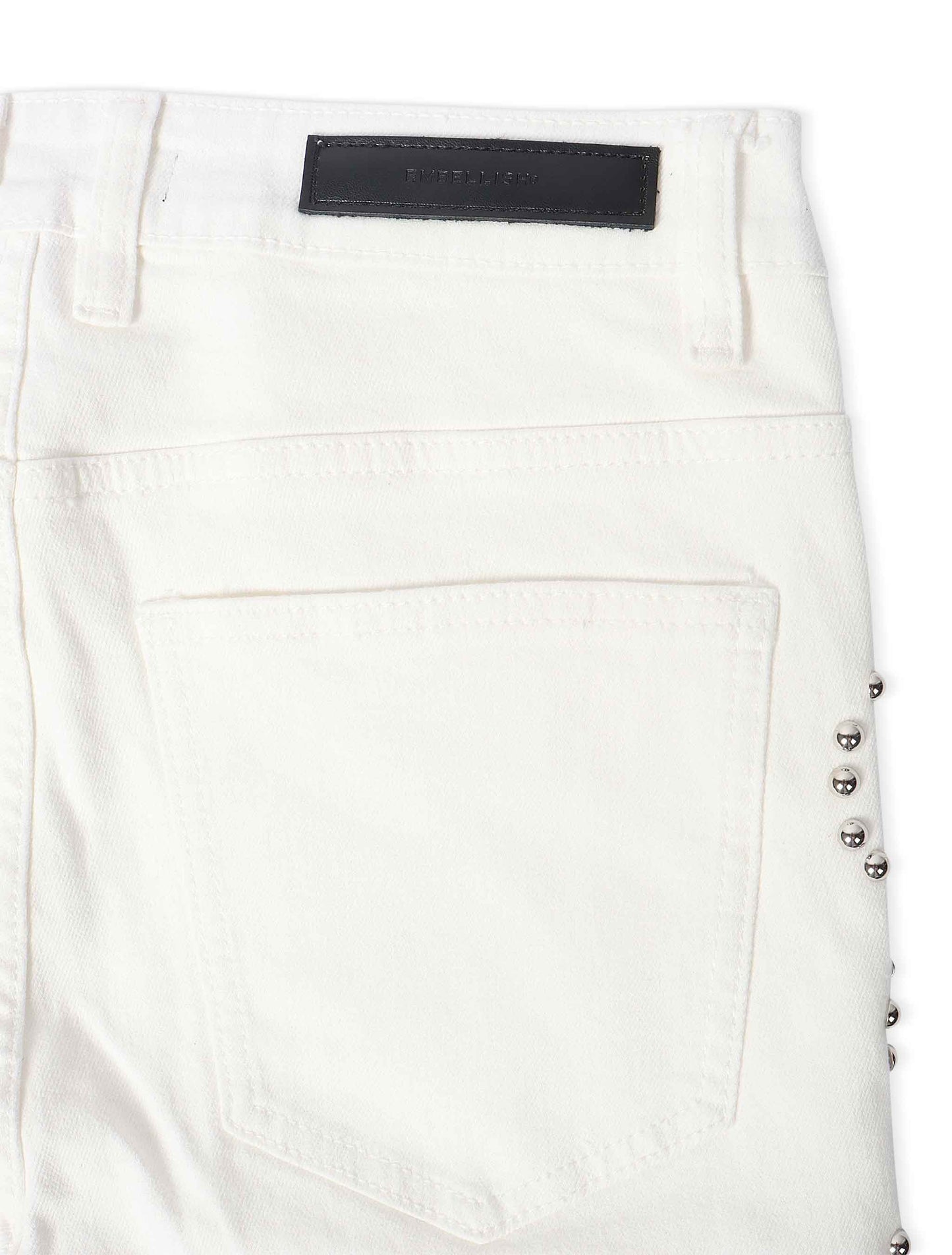 Embellish Onix Rhinestone Jeans - White