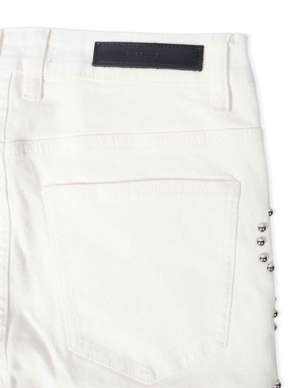 Embellish Onix Rhinestone Jeans - White