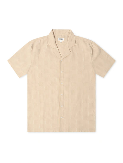 Denim Exchange Crochet Textured Button Up Shirt - Khaki