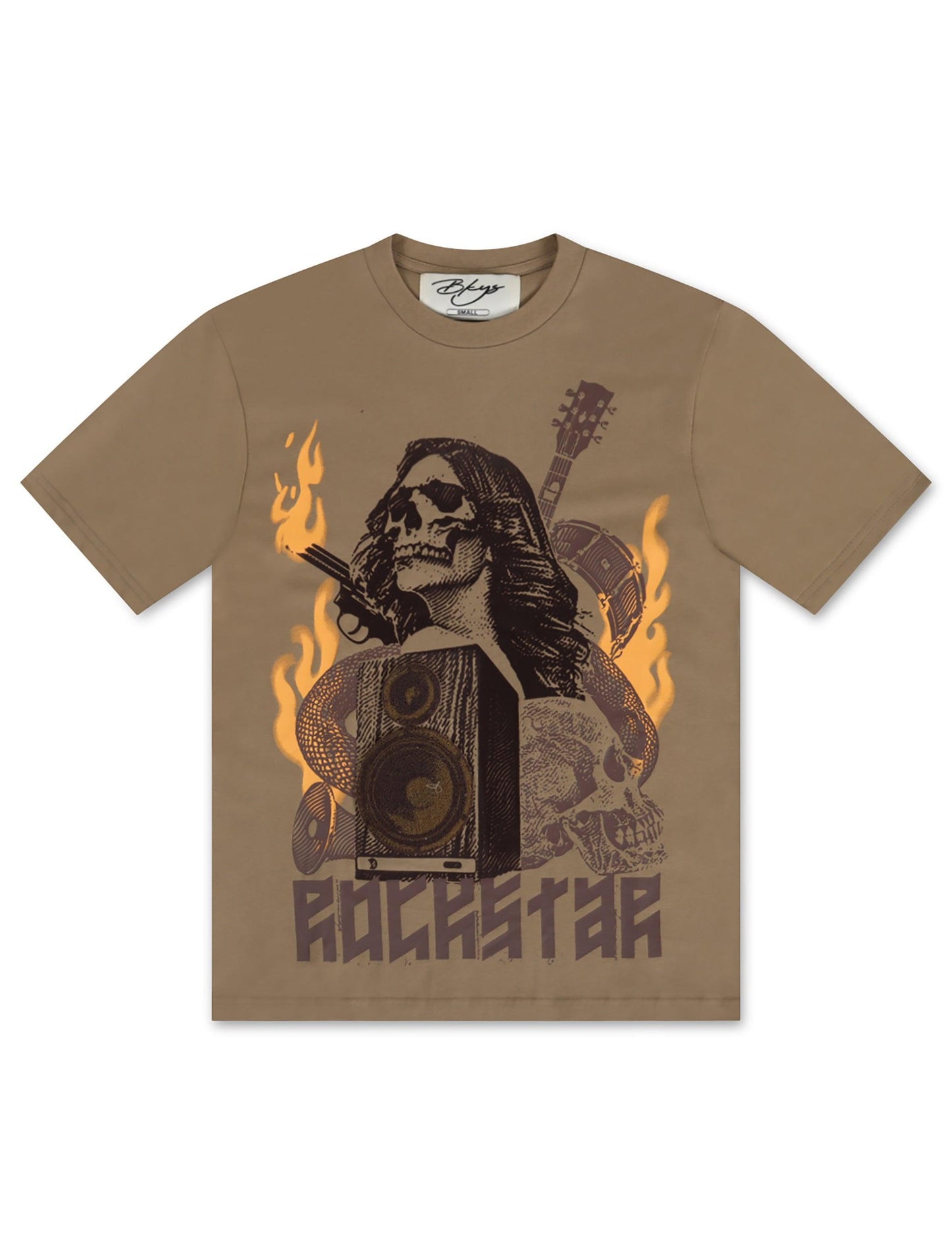 Bkys Rockstar Oversized Tee - Brown