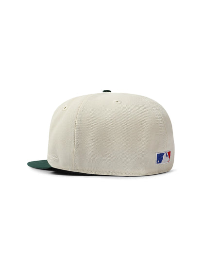 New Era 5950 Dodgers Upside Down LA World Series Hat - Chrome/Green