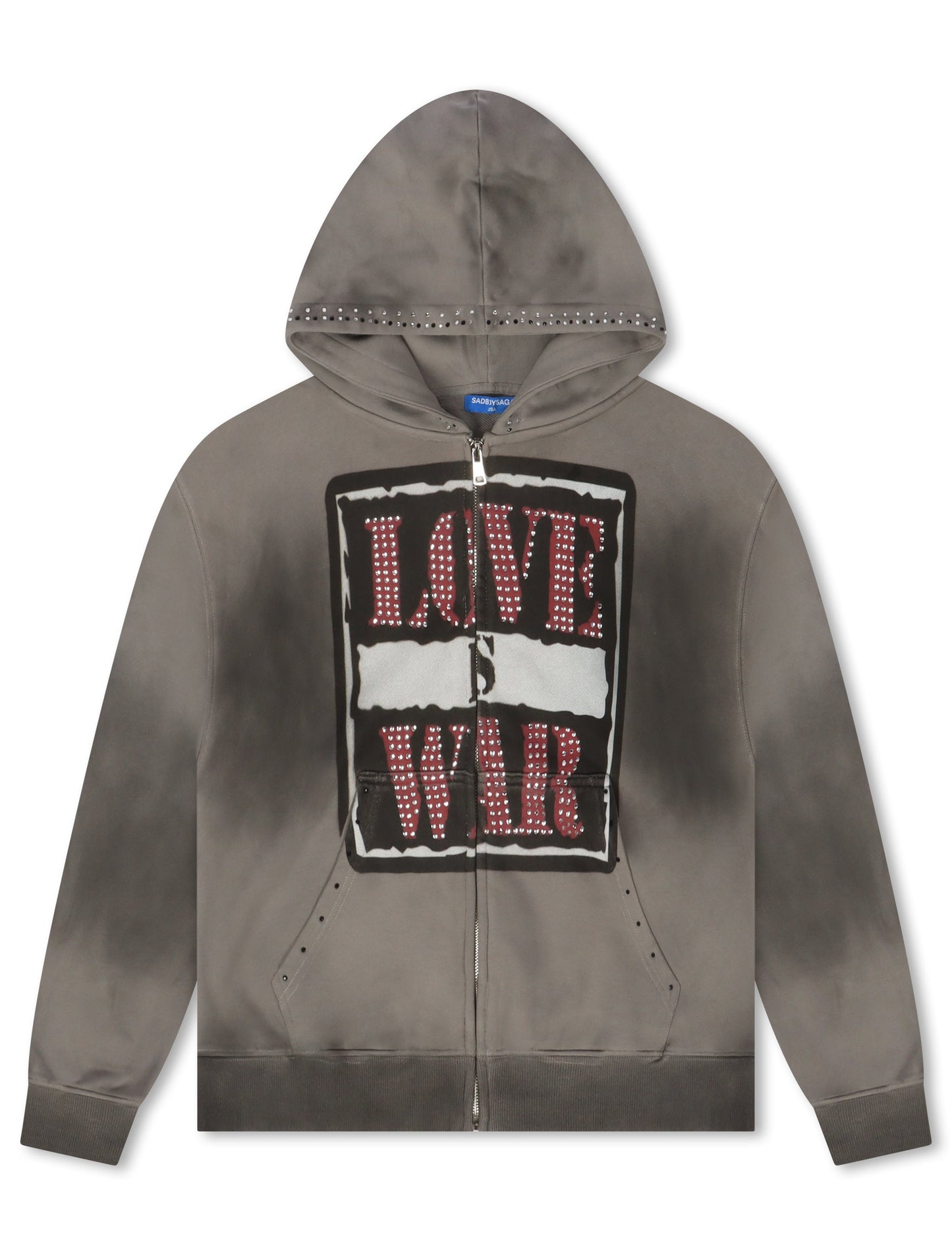 Sadboysaga Love is War Hoodie - Washed Black
