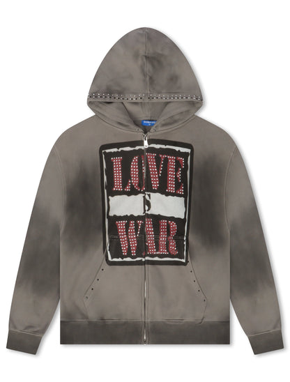 Sadboysaga Love is War Hoodie - Washed Black