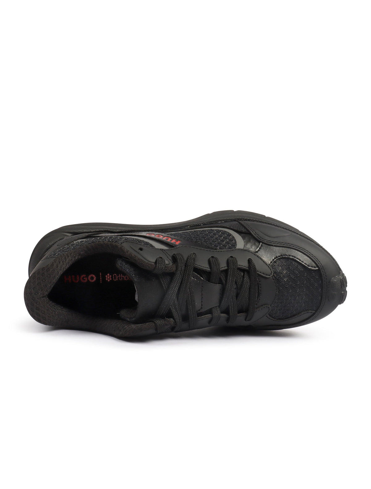 Hugo Boss Mens Trainers Leather Mesh - Black