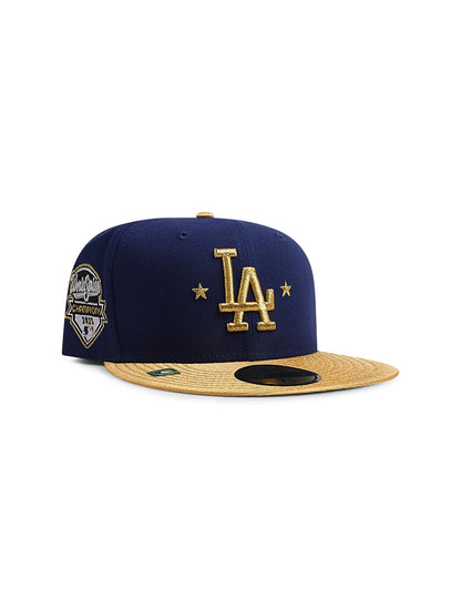 New Era 5950 Dodgers World Series Champs - Blue/Gold