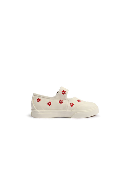 Vans (TD) Mary Jane Floral - White/Red