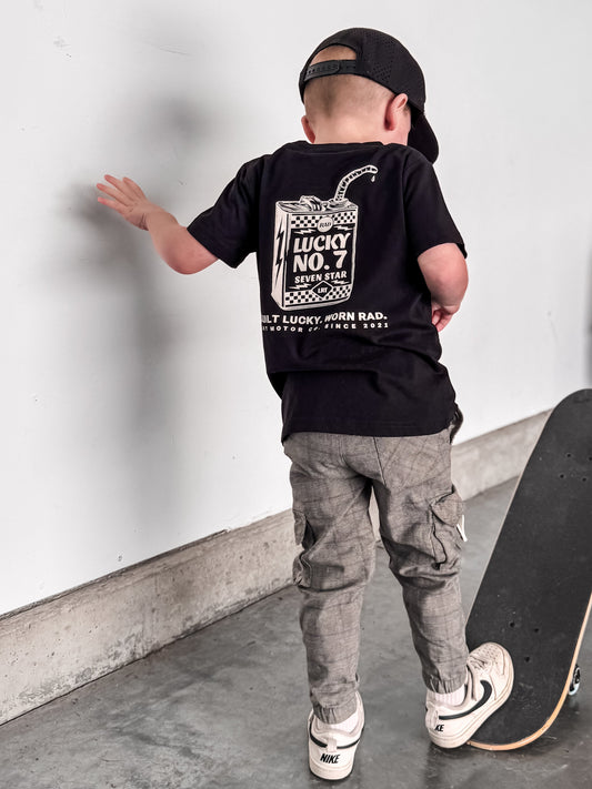 LUCKY NO. 7 TEE - BLACK