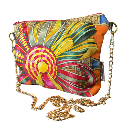Rubans du Cheval Orange Vintage Silk Scarf Crossbody Bag