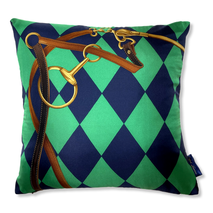 Jockey Tack Vintage Silk Scarf Pillows 18"