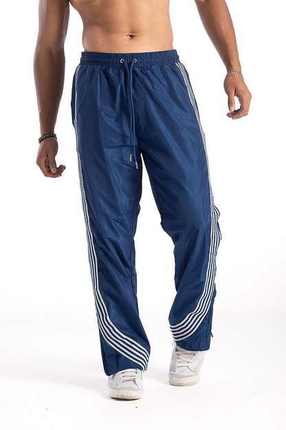 Kindred Nylon Sriped Pants - Navy