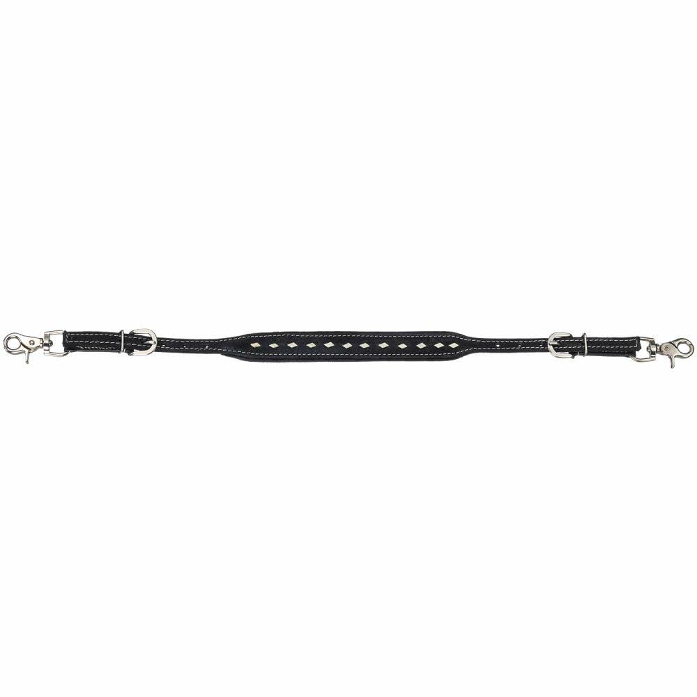 King Series Suede Buckstitch Wither Strap – Adjustable with Scissor Snaps & White Buckstitch Detail