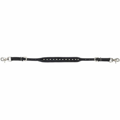 King Series Suede Buckstitch Wither Strap – Adjustable with Scissor Snaps & White Buckstitch Detail
