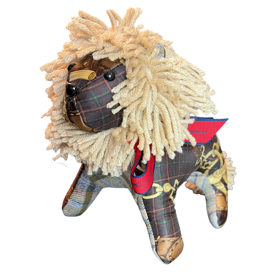 Tartan Vintage Silk Scarf Courageous Lion