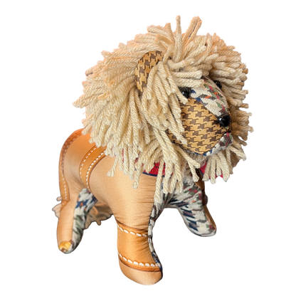 Houndstooth Vintage Silk Scarf Courageous Lion