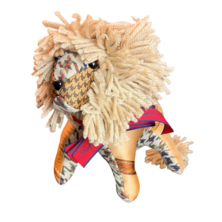 Houndstooth Vintage Silk Scarf Courageous Lion