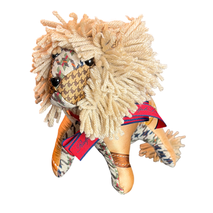 Houndstooth Vintage Silk Scarf Courageous Lion