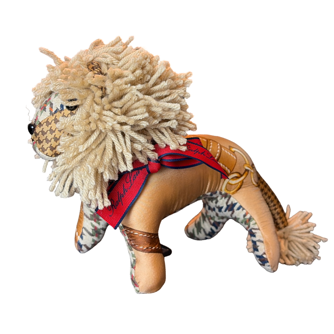 Houndstooth Vintage Silk Scarf Courageous Lion