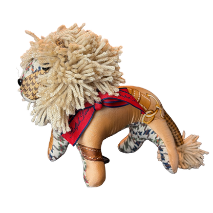 Houndstooth Vintage Silk Scarf Courageous Lion