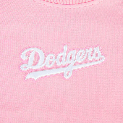 Pro Standard Womens LA Dodgers Cropped Wingspan Crewneck - Pink