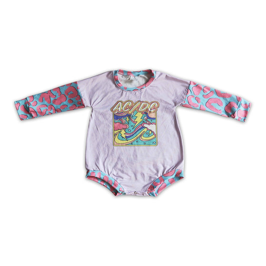 Leopard long sleeves baby singer romper