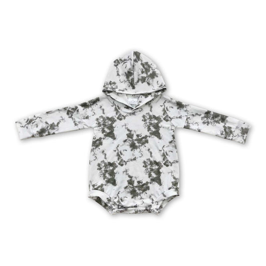 Olive tie dye long sleeves baby kids fall romper