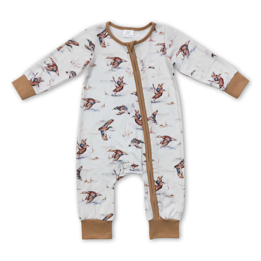 Long sleeves duck baby kids zipper romper