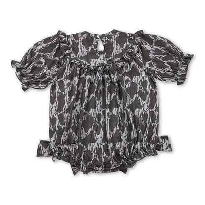 mama's bestie smock short sleeves heart baby girl romper