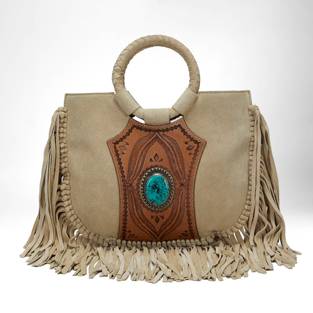 Loyal West SEDONA TASSLE BAG IN SUEDE LEATHER