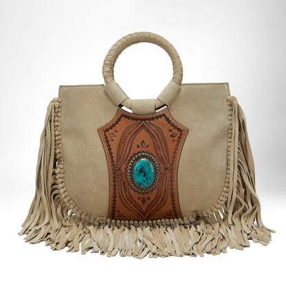 Loyal West SEDONA TASSLE BAG IN SUEDE LEATHER