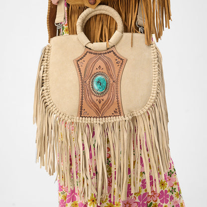 Loyal West SEDONA TASSLE BAG IN SUEDE LEATHER