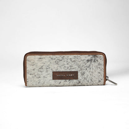 Loyal West RANCH ROAD JEWELERY CASE IN BROWN & WHITE COWHIDE