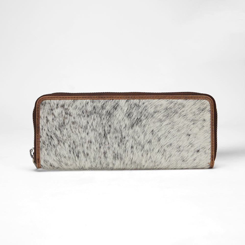 Loyal West RANCH ROAD JEWELERY CASE IN BROWN & WHITE COWHIDE