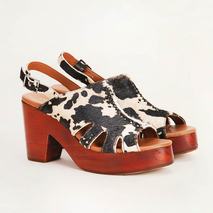 Loyal West Dana sandals - Black And White Cowhide