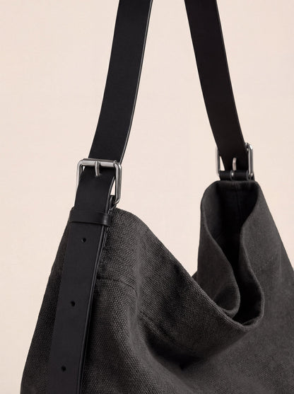 Large Canvas Tote Shoulder Bag Slouchy Relaxed Fit Hobo Bag