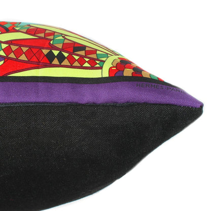Flots du Cheval Vintage Silk Scarf Pillow 17"