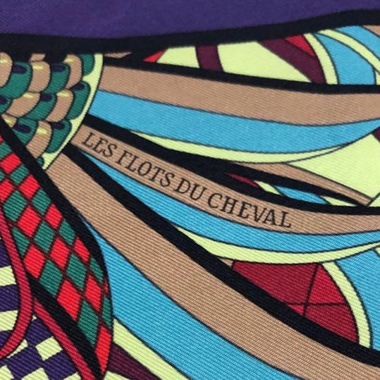 Flots du Cheval Vintage Silk Scarf Pillow 17"