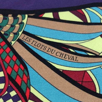 Flots du Cheval Vintage Silk Scarf Pillow 17"