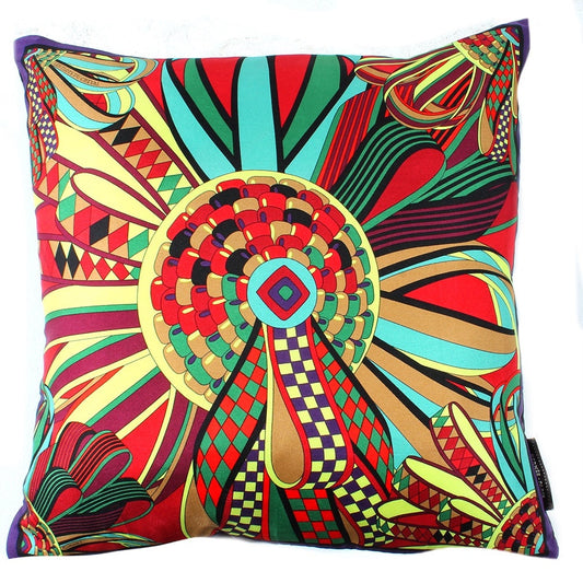 Flots du Cheval Vintage Silk Scarf Pillow 17"
