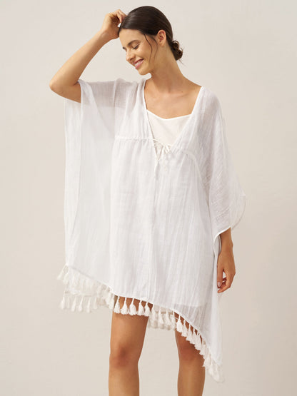 Linen V-Neck Cover-Up and Slip Dress Set CASS