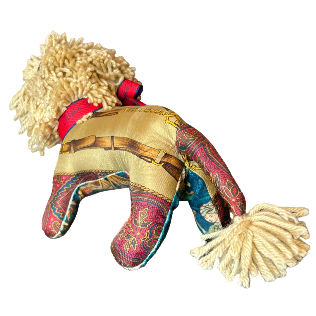 Equestrian Paisley Vintage Silk Scarf Courageous Lion