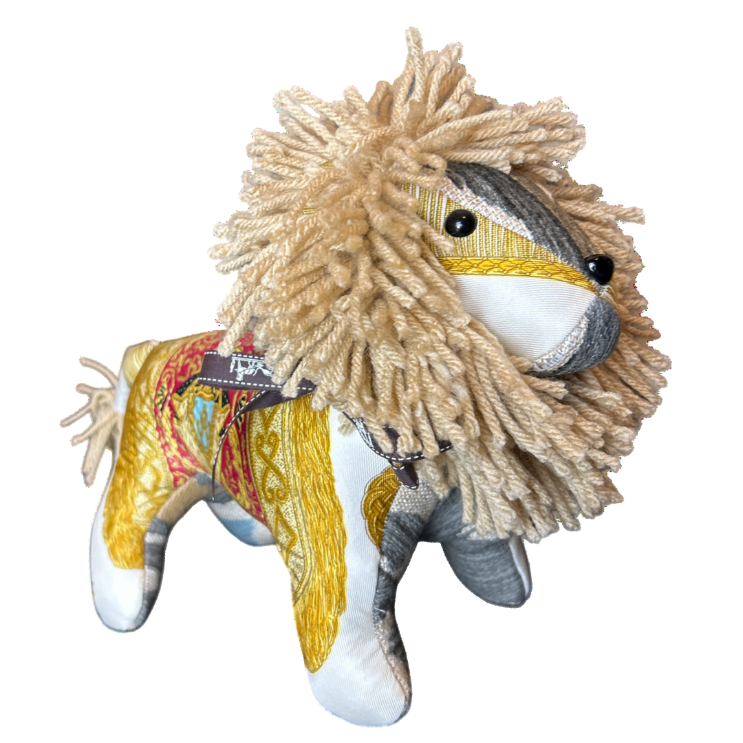 Poste et Cavalerie Vintage Silk Scarf Courageous Lion